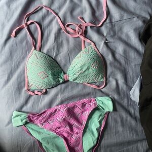 Pink and Mint Bikini Set